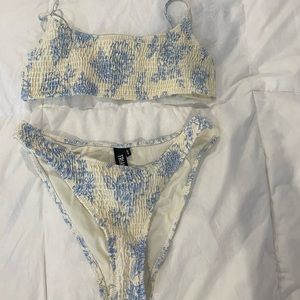 Triangl white and blue floral bikini